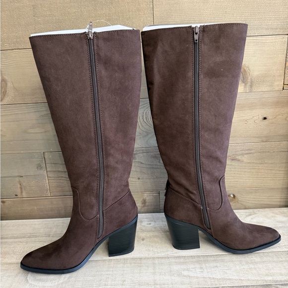 Brown Fringe Knee-High Boots, NWT - Picture 2 of 8